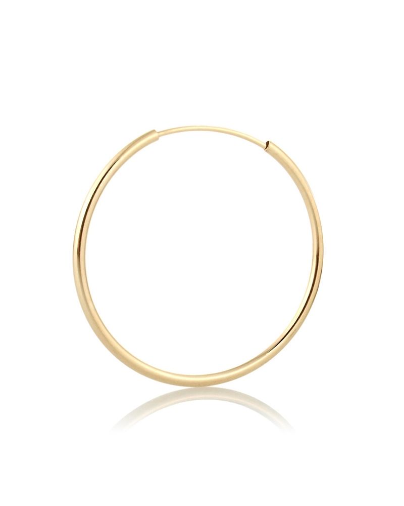 14KY Gold Tube hoop earring 1.6x 25mm 
