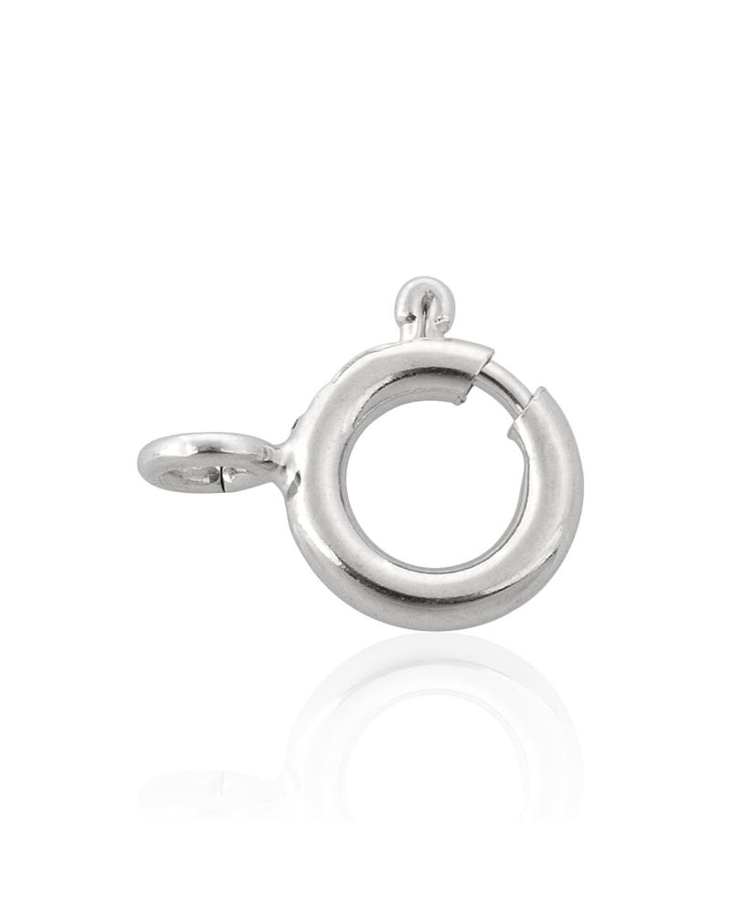 14K White Gold Spring Ring Clasp 7mm
