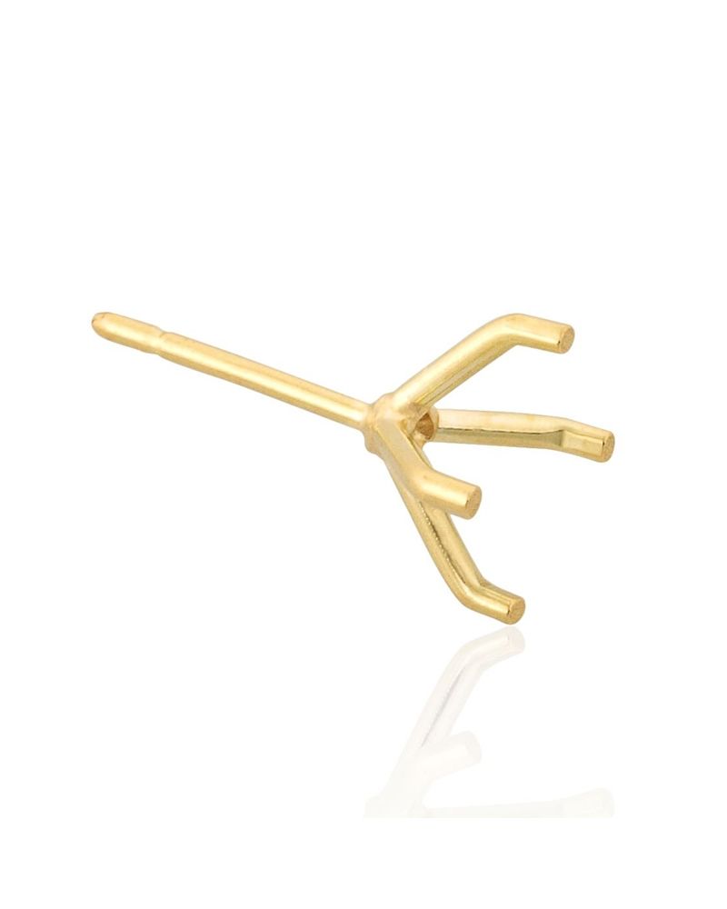 14K Yellow Gold Martini Setting Stud Earring 75Pt (5.9mm)