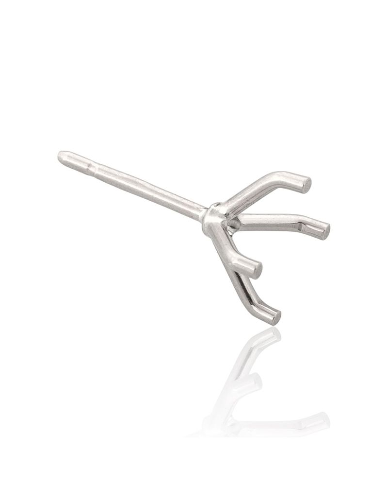 14K White Gold Martini Setting Stud Earring 75Pt (5.9mm)