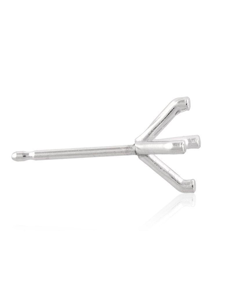 14K White Gold Round 4-Prong Earring 60Pt