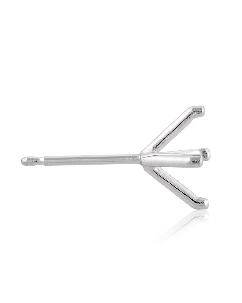 14K White Gold Round 4-Prong Earring 1Ct (S343-4.5)