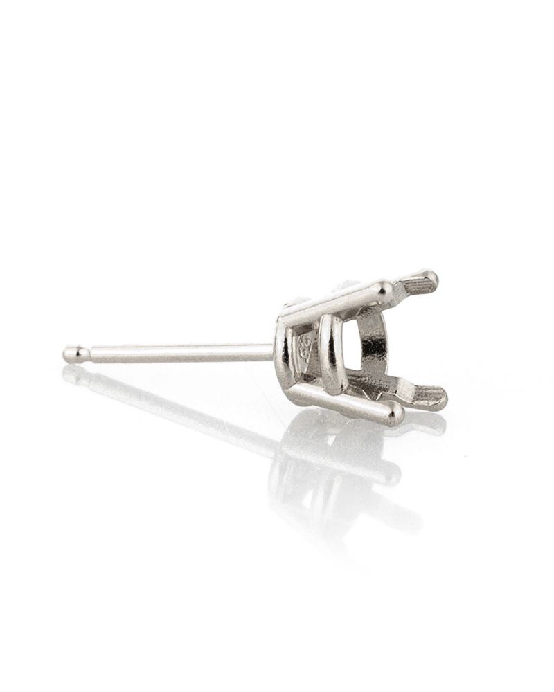 14K White Gold Round Basket Earring Setting W/Seats 65Pt (39407-03Fa-000)