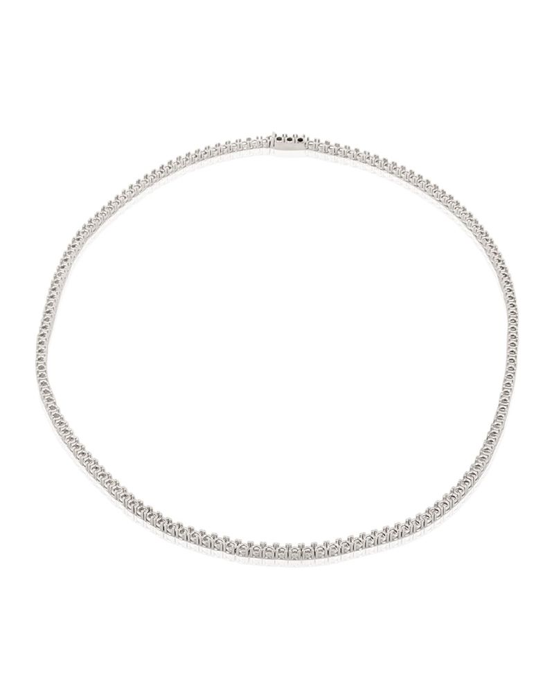 18Kw Tennis Necklace 42Cm Long For 5Pt Round Stones