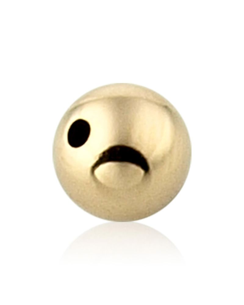 14K Yellow Gold 7mm Seamless Round Bead (Large Hole)