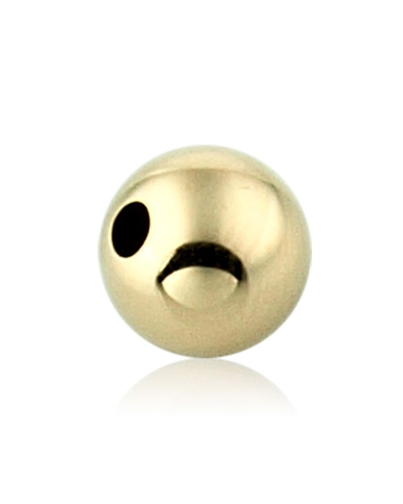 14K Yellow Gold 8mm Seamless Round Bead (Large Hole)