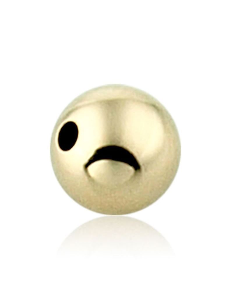 14K Yellow Gold 8mm Seamless Round Heavy Bead,  Hole Size 1.7mm