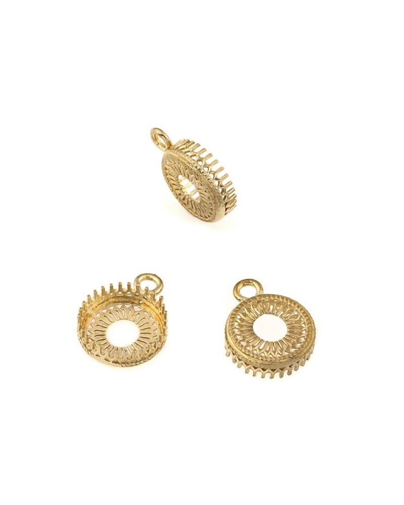 Brass Bezel Cup 10mm Gallery 475 Both Sides +Ring