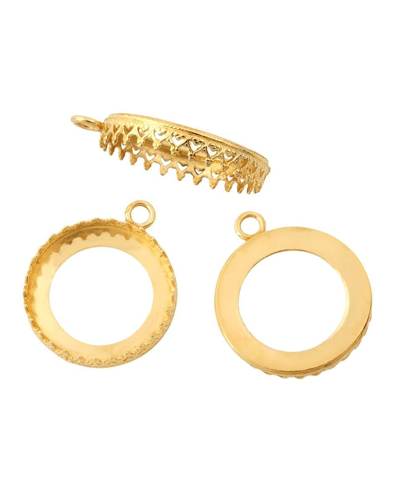 Brass Bezel Cup 20mm Gallery 714H Flat Back +Ring