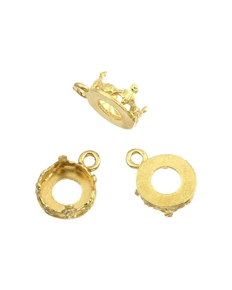 Brass Bezel Cup 8mm Gallery 1231H Flat Back +Ring