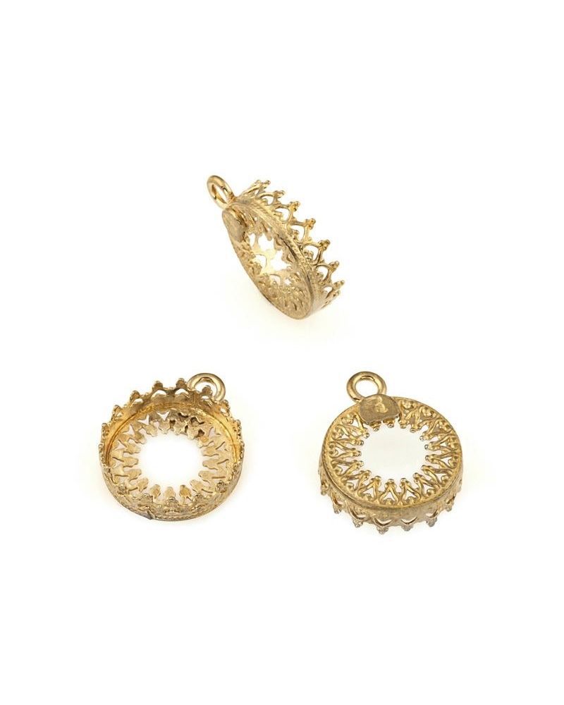 Brass bezel Cup 12mm Gallery 714H Both Sides +Ring