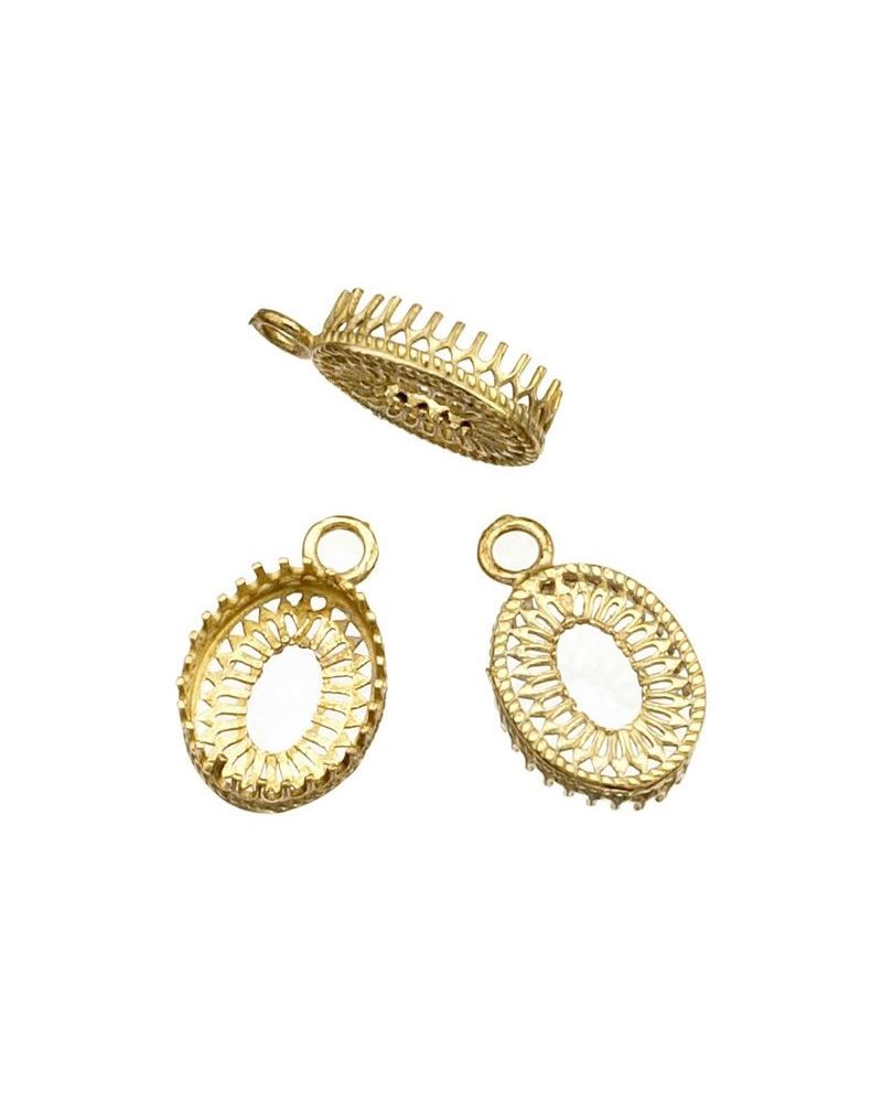 Brass Bezel Cup 8/10 mm Gallery 475 Both Sides +Ring