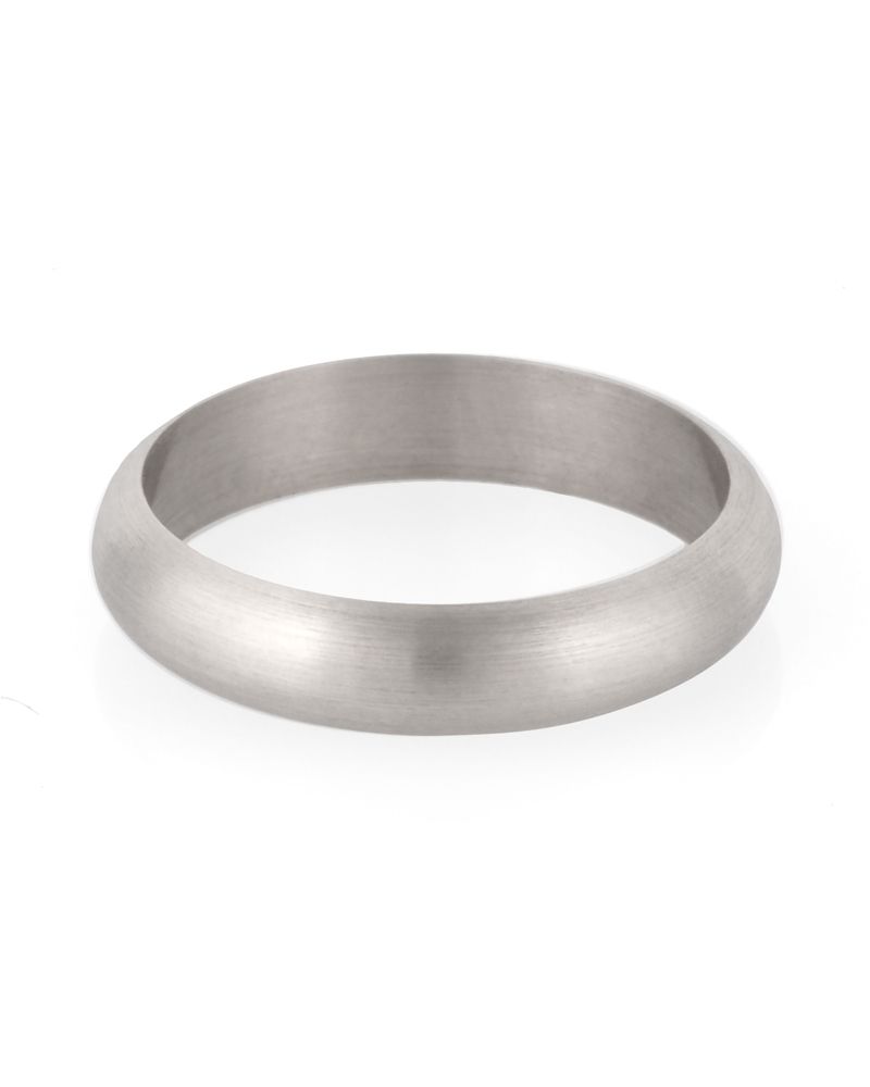 14K White Gold Half Round 4mm Wedding Band Size 52