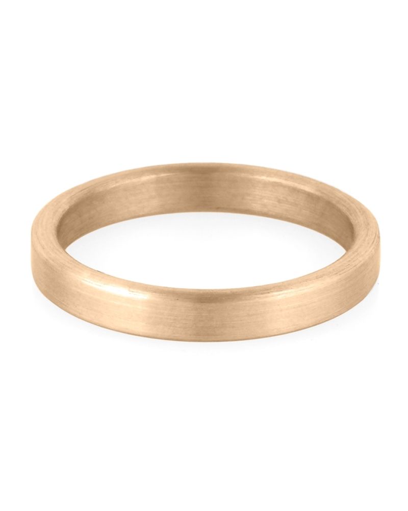 14K Yellow Gold Flat 3mm Wedding 3mm Band With Rounded Corners Size 54