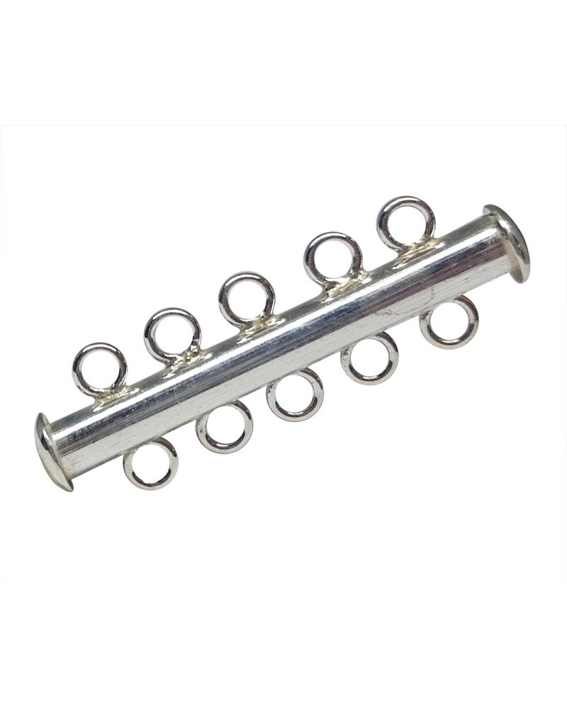 925 Sterling Silver Tube Clasp 5 Rows