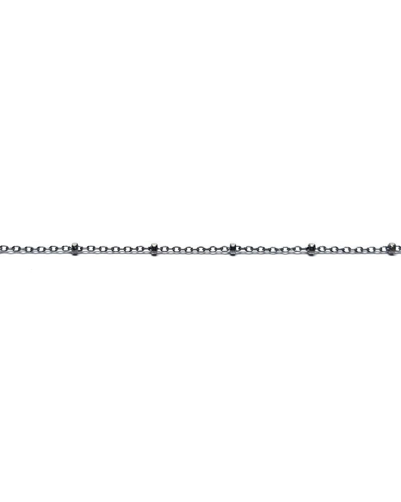 925 Sterling Silver Flat Cable Chain With Beads 1.5mm