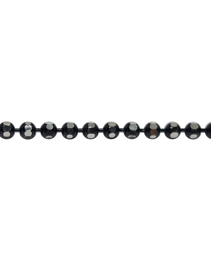 925 Sterling Silver Diamond Cut Blackened Bead Chain 1.8mm