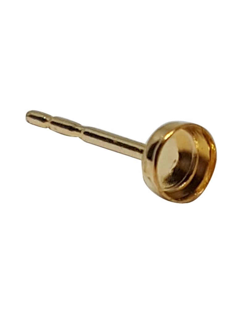 Yellow Gold Filled Bezel Cup Earring 3mm