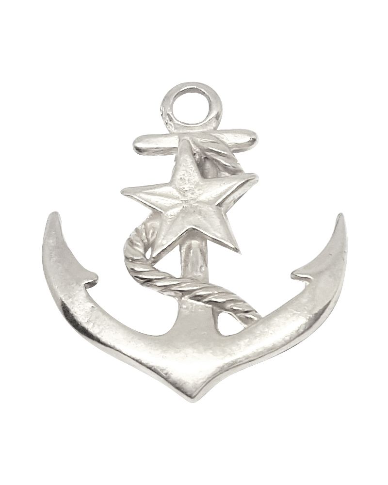 925 Sterling Silver Anchor And Star Pendant