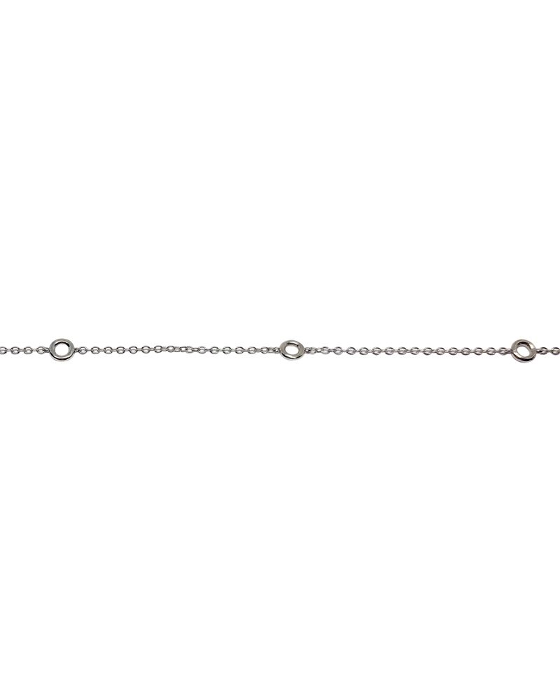 14K White Gold Bezel Set Diamond Chain 0.08/0.10 Ct.