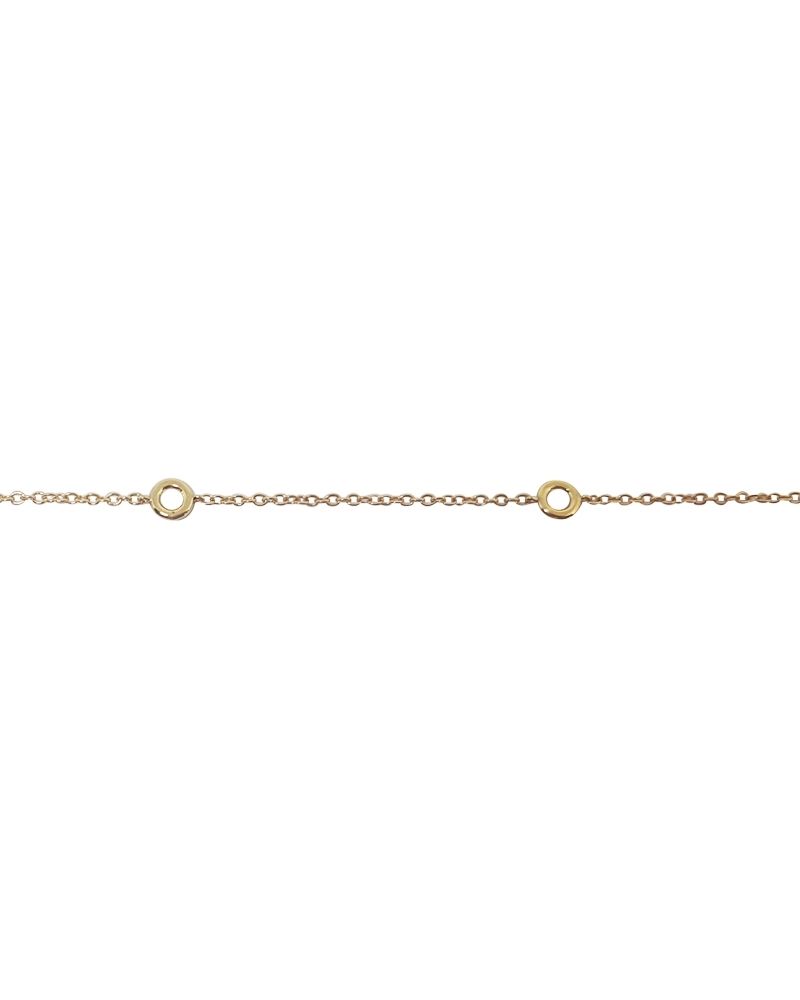 14K Yellow Gold Bezel Set Diamond Chain 0.08/0.10 Ct.