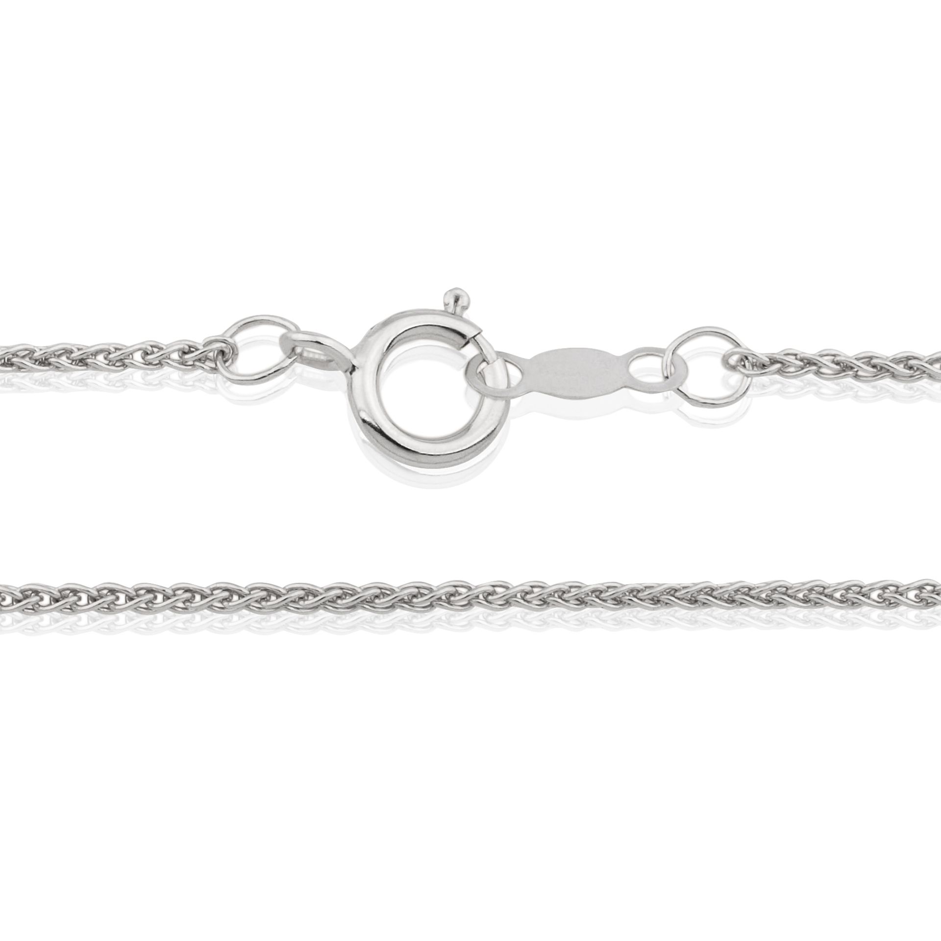 14K White Gold 1.05mm 18" (45Cm) Spiga Chain
