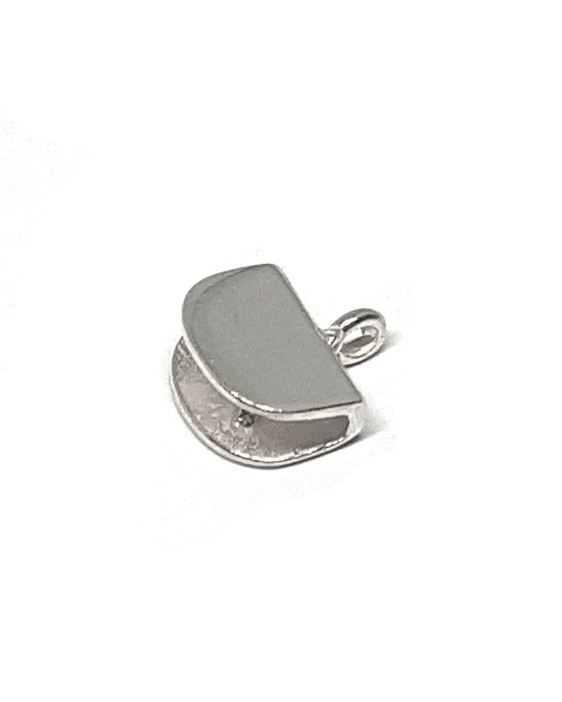 925 Sterling Silver Moon Shape Flat End Cap 10mm