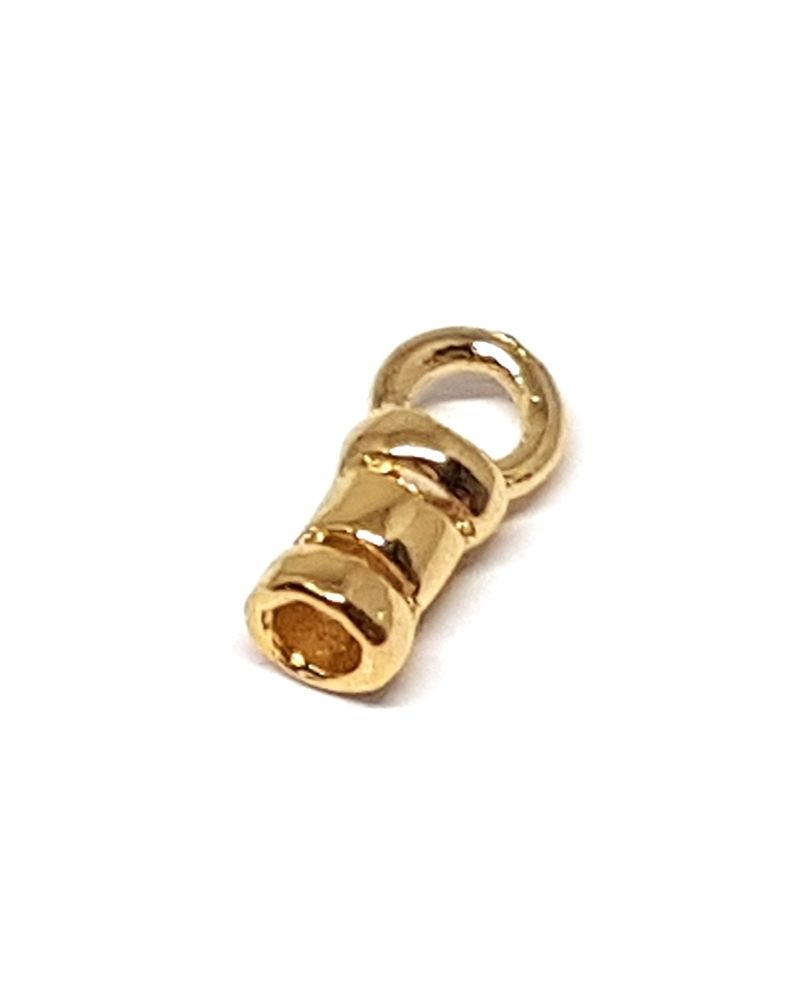 14K Yellow Gold Plated Crimping End Cap 1.6mm  I/D