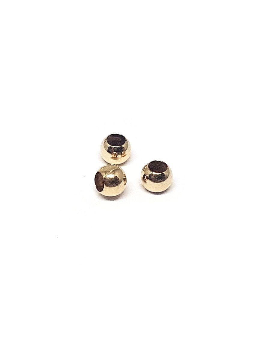 Yellow Gold Filled 3mm Seamless Round Bead (Hole Size: 1.7mm)