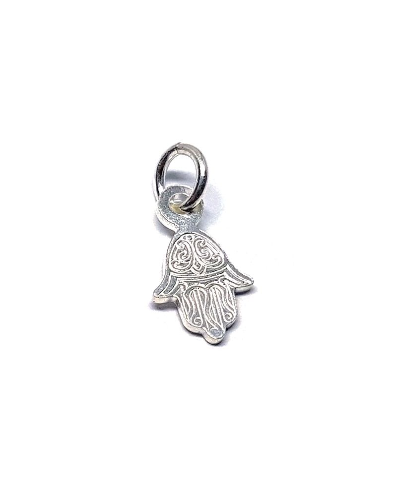 925 Sterling Silver Pattern Hamsa Loop Charm Pendant
