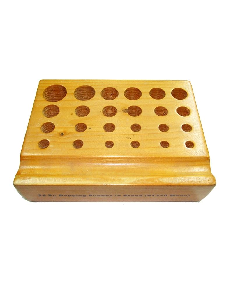 Wooden Box For Dapping Punches 24 Holes