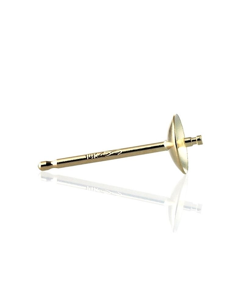 18K Yellow Gold Pearl Stud 4mm