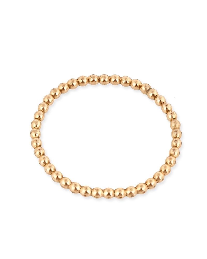 Yellow Gold Filled 3mm Beaded Wire Ring  Size 5