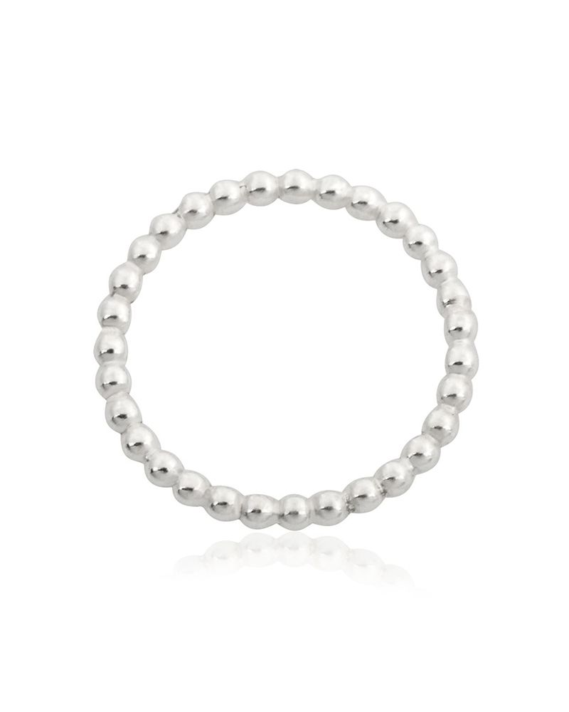 925 Sterling Silver 2mm Pearl Wire Ring Size 5.5/16.5mmi/D