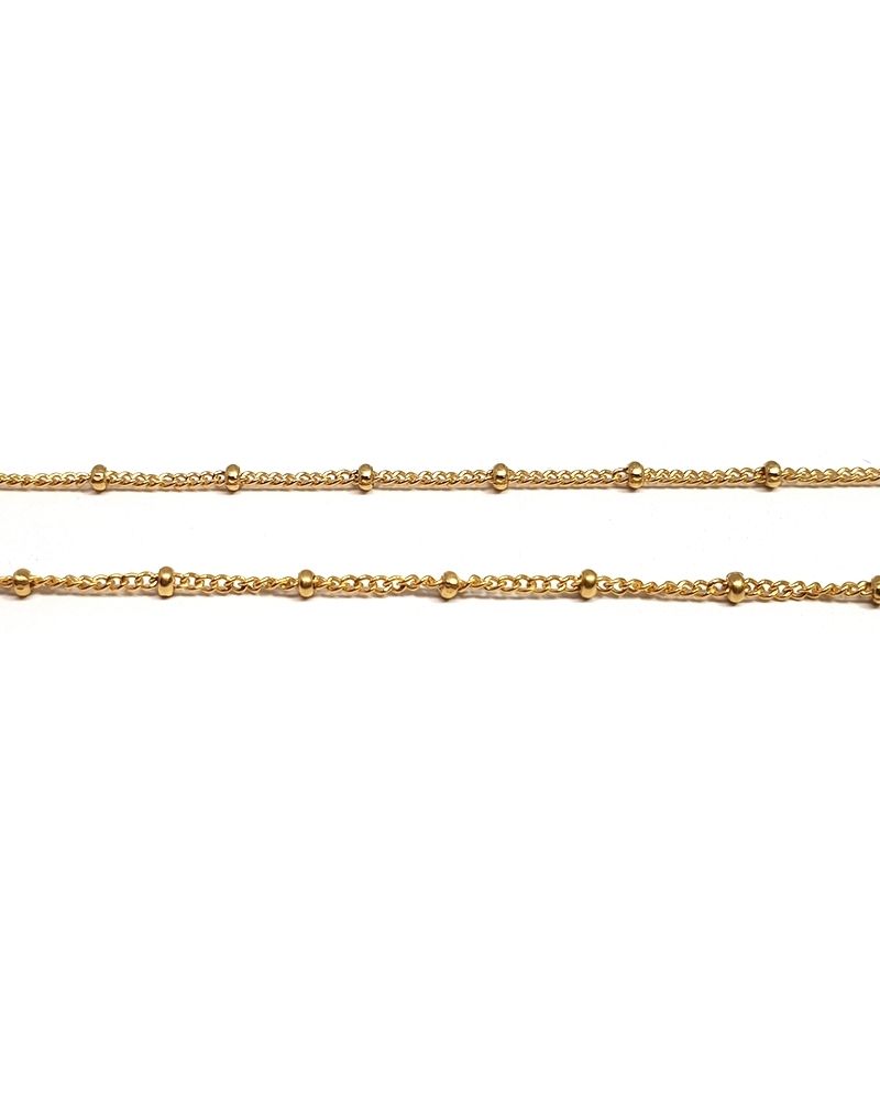 Yellow Gold Filled Curb Chain With Beads