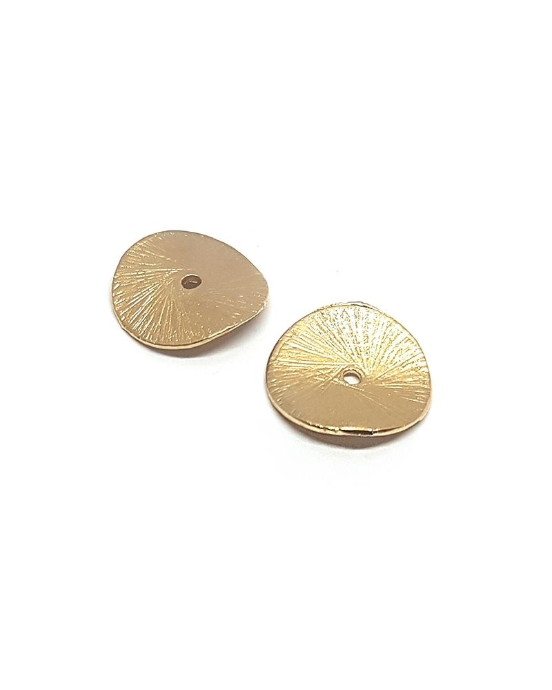14K Gold Plated Satin Textured Plate Bead 10.8mm