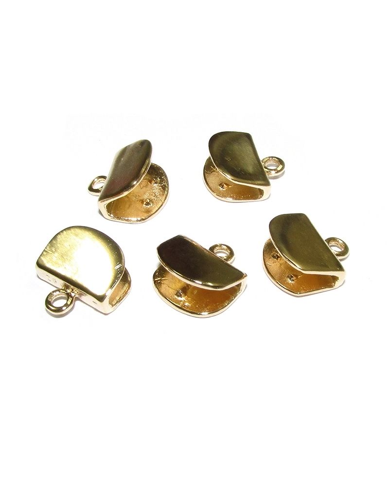 14K Gold Plated Half Moon Shape End Cap 10mm