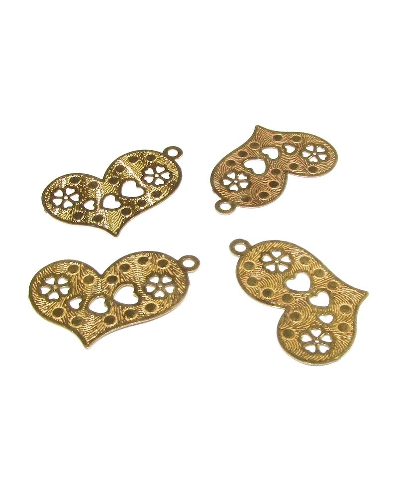 14K Gold Plated Hearts Pendant