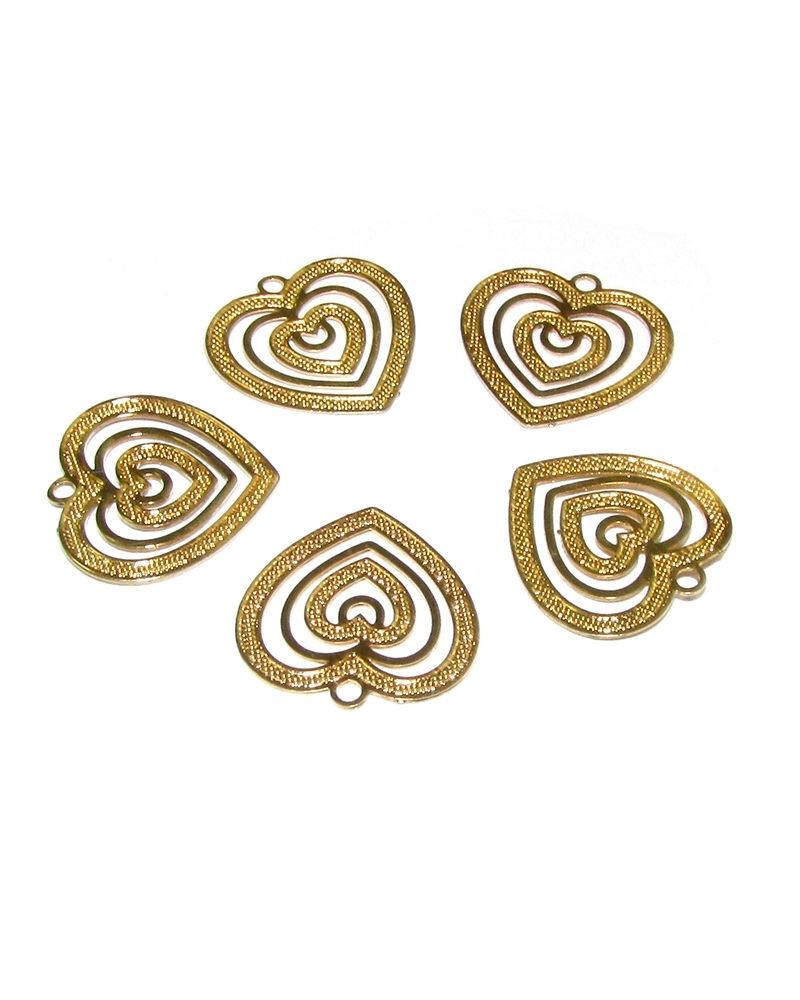 14K Gold Plated Heart In Heart Pendant