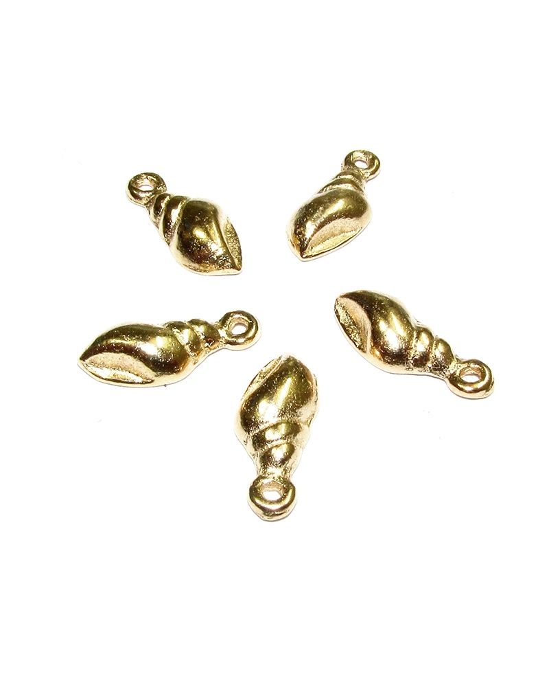 14K Gold Plated Shell Pendant With 3 Stripes