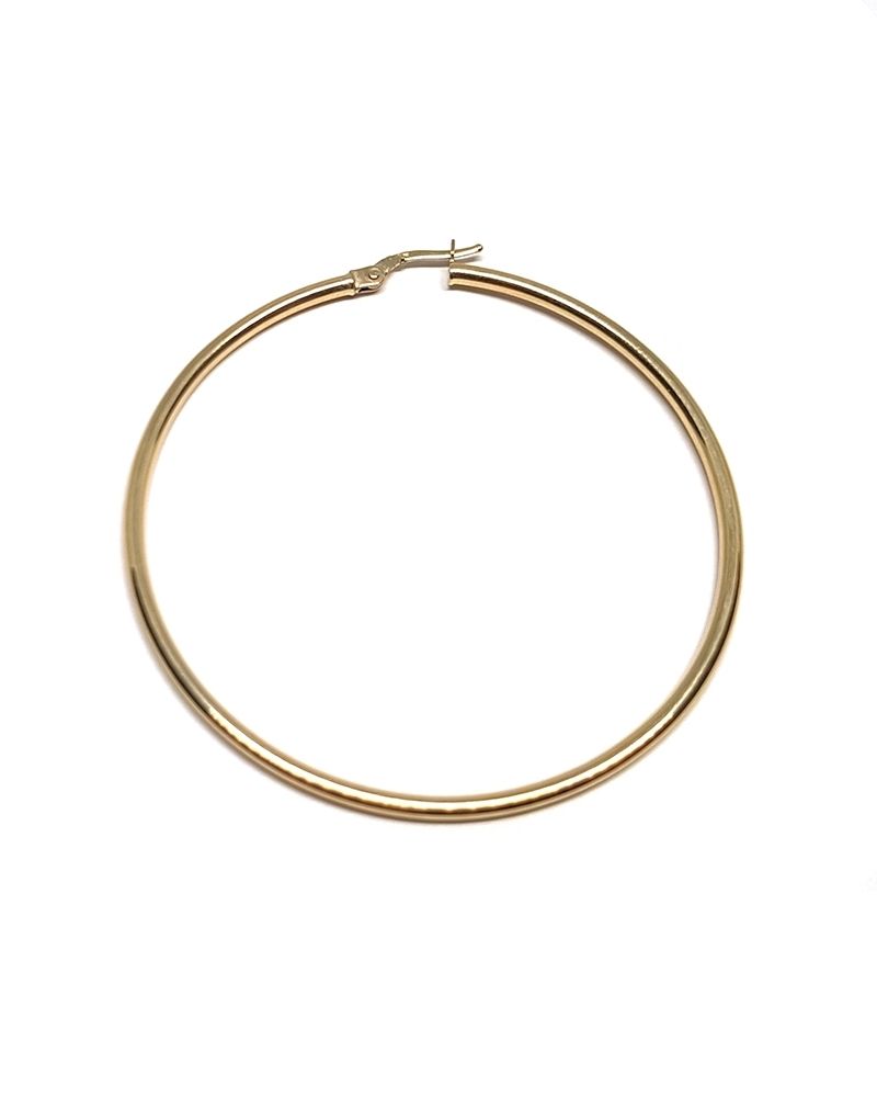 14K Yellow Gold Hoop Tube Earring 1.5X28mm W/snap