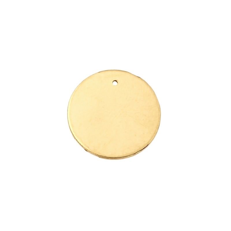 Yellow Gold Filled Disc W/Hole 20mm/0.6mm