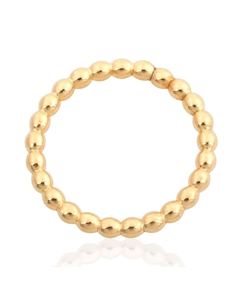 Yellow Gold Filled 1.5mm Pearl Wire Ring  Size 6/16.5mm