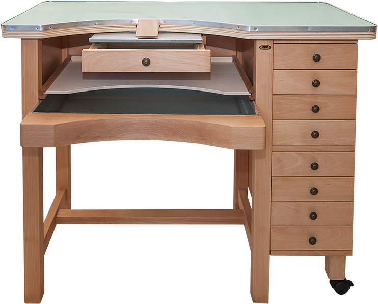 Integrated Jewelers Work Bench With Drawers-Made In Italy