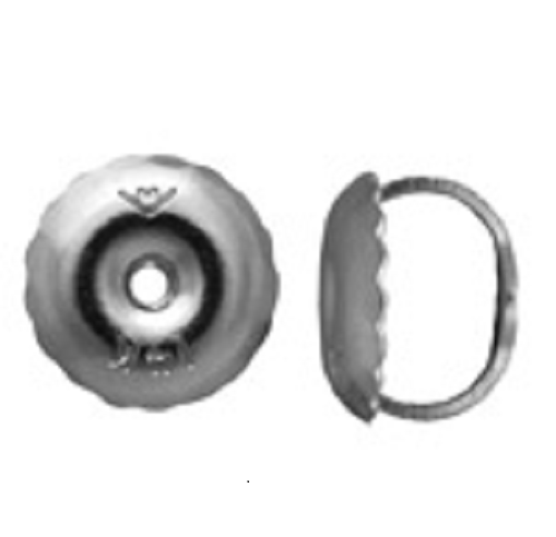 18K Gold White Threaded Ear Nut- Jc