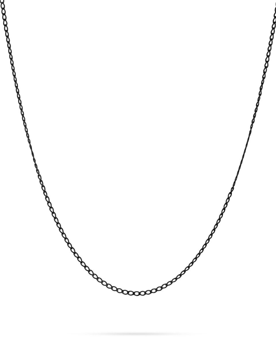 925 Sterling Silver Black Cable Chain 1.6mmX2.6mm