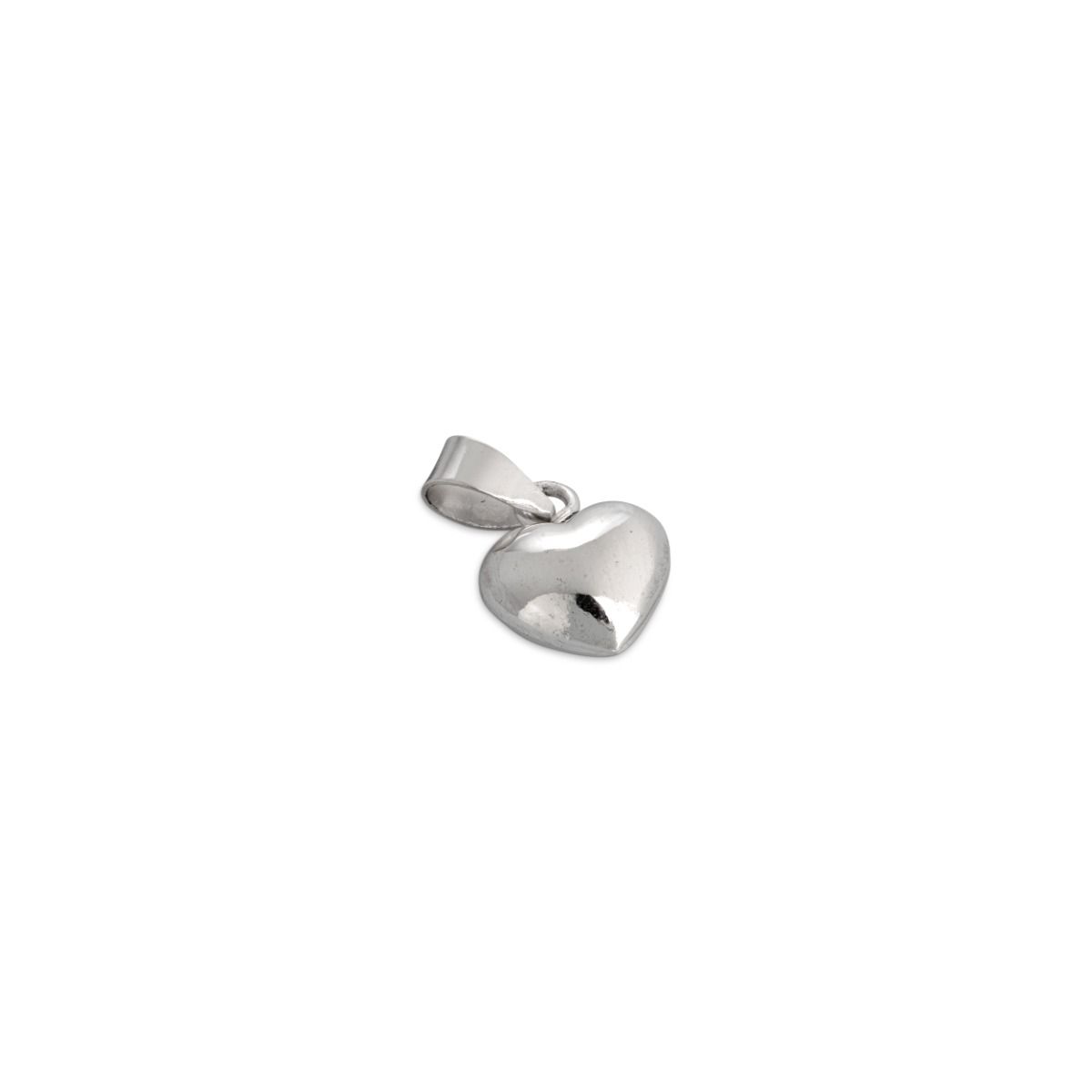 925 Silver Puffy Heart Pendant 10 mm