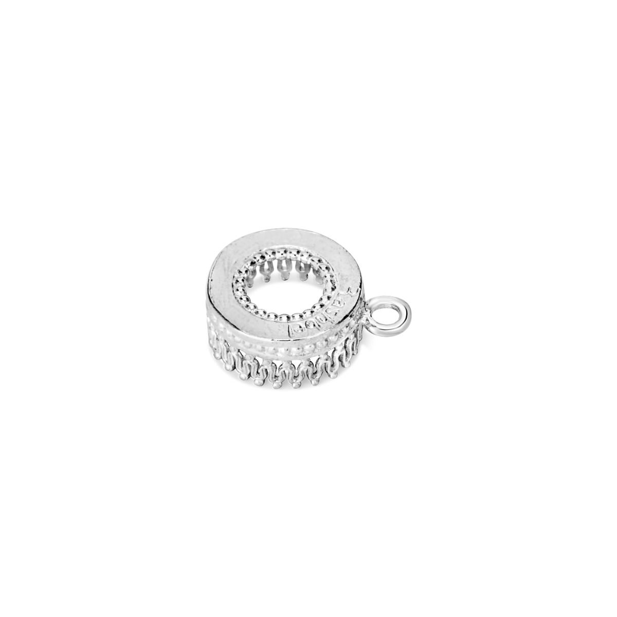 Sterling Silver Bezel Cup 10mm Gallery 106.5 Bottom Pearl Wire +Ring