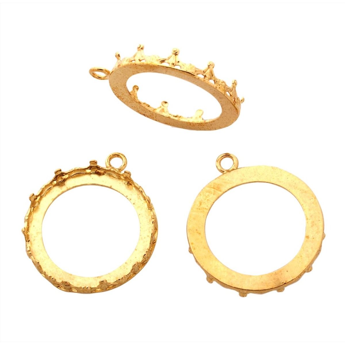 Brass Bezel Cup 20mm Gallery 1231H Flat Back +Ring
