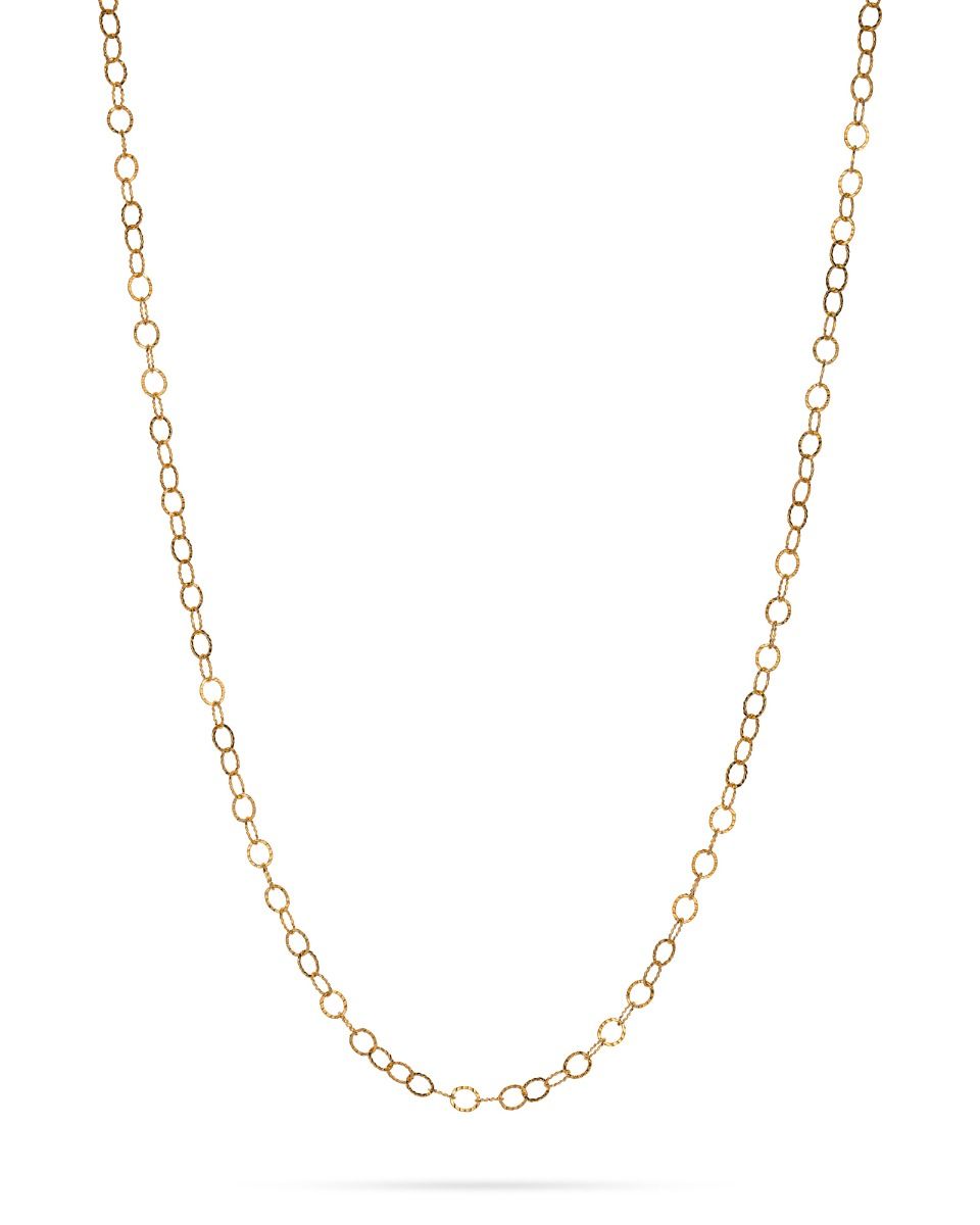 Yellow Gold-Filled Rolo Hammered Flat Chain 4mm